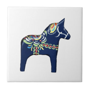 Blue Dala Horse Tile, links Fliese