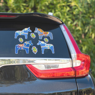 Blue Dala Horses Sticker