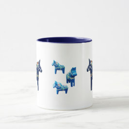 Blue Dala Horses Tasse