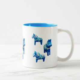 Blue Dala Pferde Zweifarbige Tasse