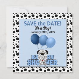 Blue Dalmatiner Boys Baby Dusche Save The Date