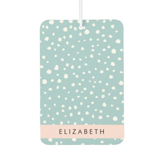 Blue Dalmatiner Spots, Dalmatiner Punkte, Ihr Name Autolufterfrischer (Vorderseite)