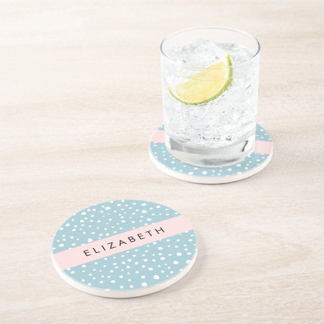 Blue Dalmatiner Spots, Dalmatiner Punkte, Ihr Name Getränkeuntersetzer (Seite)