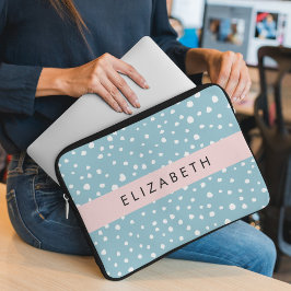 Blue Dalmatiner Spots, Dalmatiner Punkte, Ihr Name Laptopschutzhülle