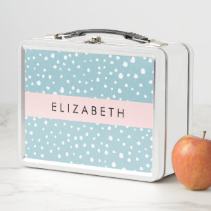 Blue Dalmatiner Spots, Dalmatiner Punkte, Ihr Name Metall Brotdose