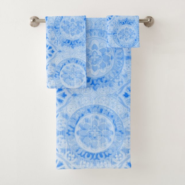 Blue Damask Badetuch Set (Insitu)