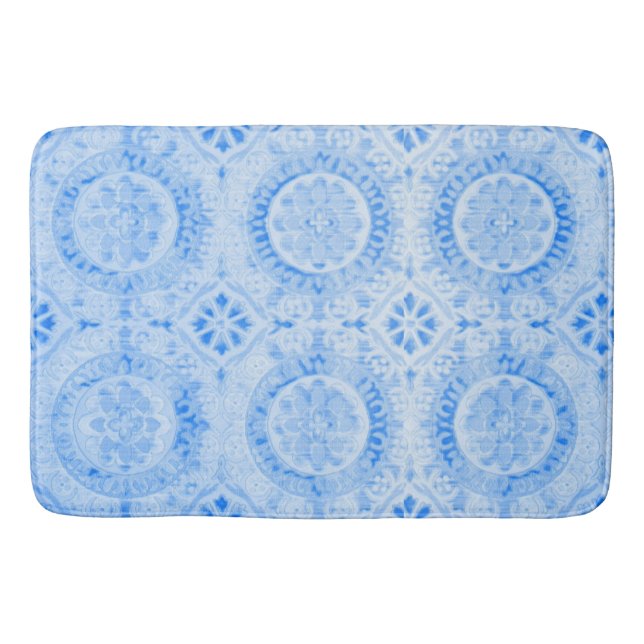 Blue Damask Bath Mat Badematte (Vorderseite)