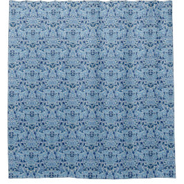 Blue Damask Duschvorhang