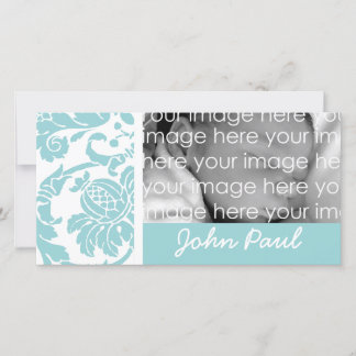 Blue Damask Foto Card