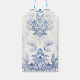 Blue Damask Geschenkanhänger