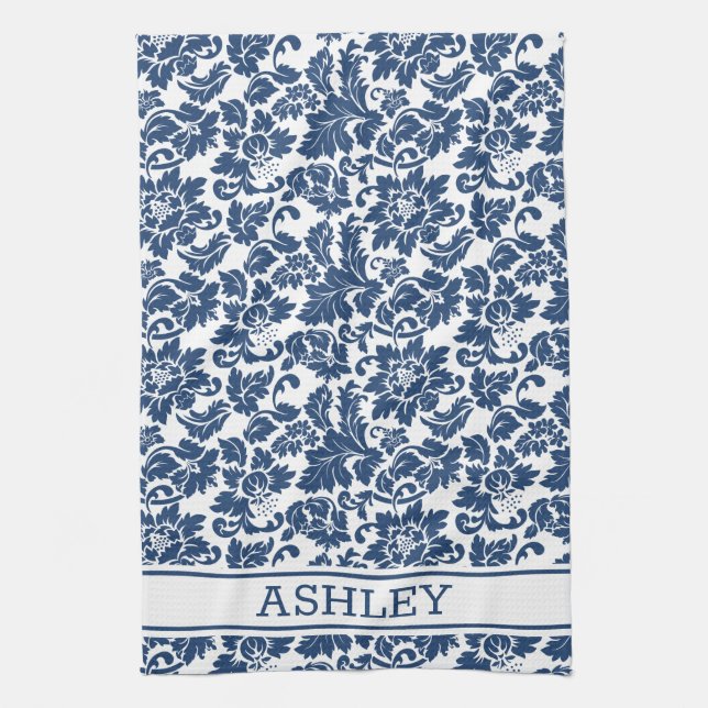 Blue Damask Geschirrtuch (Vertikal)