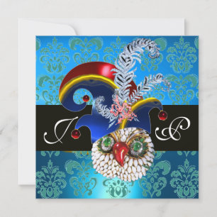 BLUE DAMASK ,JEWEL OWL ,ELF HAT,DIAMOND FEATHERS EINLADUNG