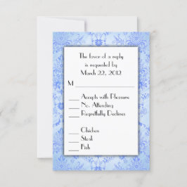 Blue Damask UAWG mit Menüauswahl RSVP Karte