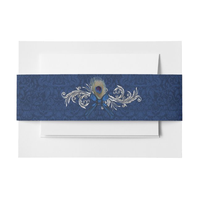 Blue Damask und Peacock Feather Wedding Bly Band (Vorderseite Beispiel)