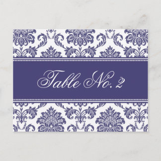 Blue Damask Wedding Tischnummer