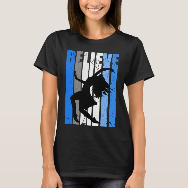 Blue Dance Dancer Believe Motivating Expressive Wo T-Shirt (Vorderseite)