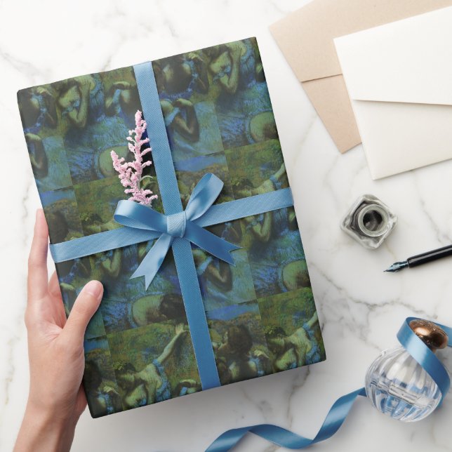 Blue Dancers von Edgar Degas, Vintager Impressioni Geschenkpapier (Schenken)