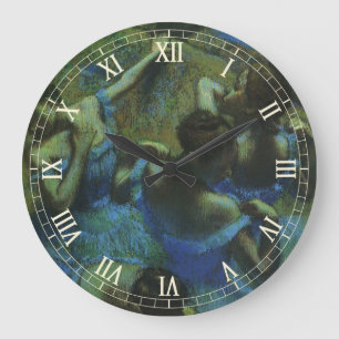 Blue Dancers von Edgar Degas, Vintager Impressioni Große Wanduhr