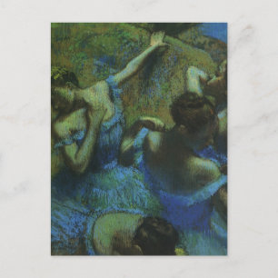 Blue Dancers von Edgar Degas, Vintager Impressioni Postkarte