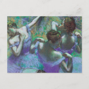 Blue Dancers von Edgar Degas, Vintager Impressioni Postkarte
