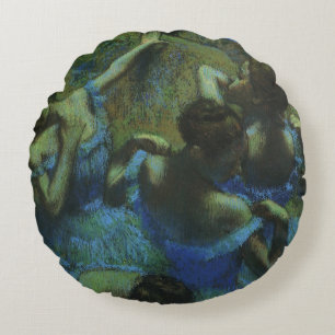 Blue Dancers von Edgar Degas, Vintager Impressioni Rundes Kissen