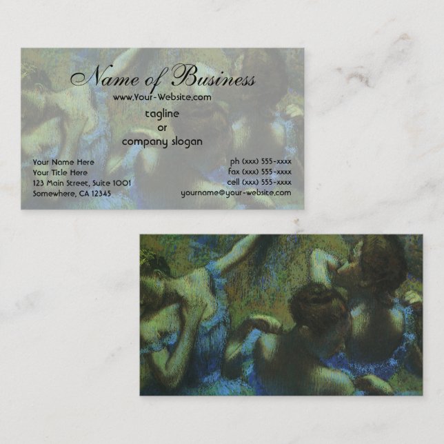 Blue Dancers von Edgar Degas Visitenkarte (Vorne/Hinten)