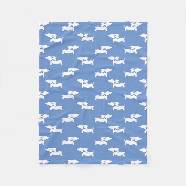 Blue Dancing Dackeln Fleece Blanket Design (Vorderseite)