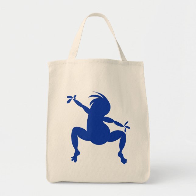 Blue Dancing Kokopelli Tragetasche (Vorne)