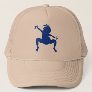 Blue Dancing Kokopelli Truckerkappe