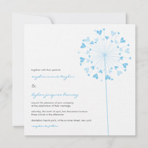 Blue Dandelion Blume Liebe Einladung Hochzeit