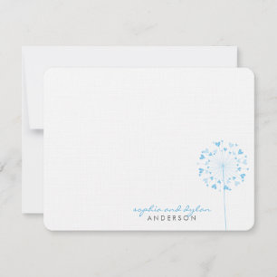 Blue Dandelions Liebe Herz Hochzeit Dankeschön Kar Dankeskarte