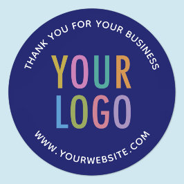 Blue Dankeschön Stickers Company Logo Custom Label