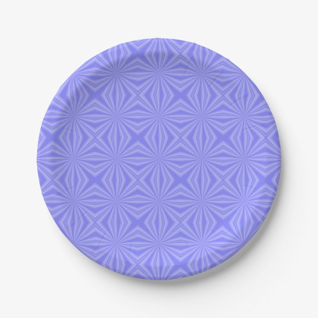 Blue Dark Squiggly Square Pappteller (Vorderseite)
