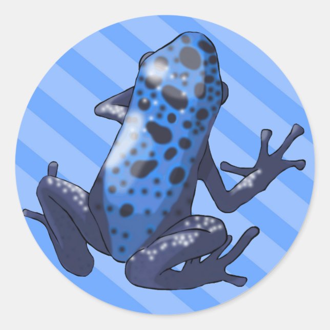 Blue Dart Frog (aktualisiert) Blue Stripe Sticker (Vorderseite)