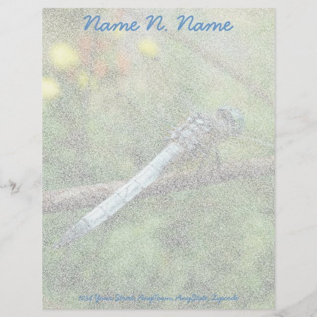 Blue Dasher Dragonfly Items Letterhead Briefbogen (Vorderseite)