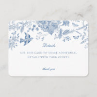 Blue De Toile Jouy Details Card Einladung einfügen