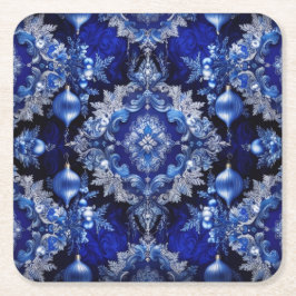 Blue Decoration Ornaments Holiday Paper Untersetze Rechteckiger Pappuntersetzer