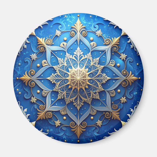 Blue Decorative Christmas Holiday Magnet (Vorne)