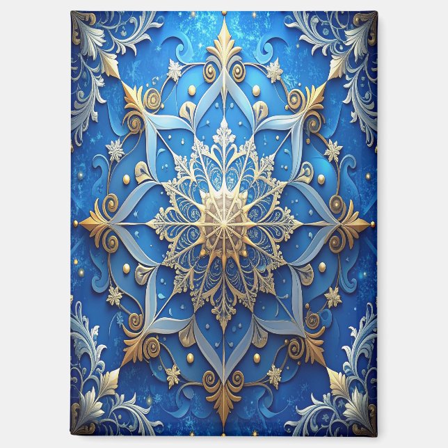 Blue Decorative Christmas Holiday Magnet (Vorderseite)