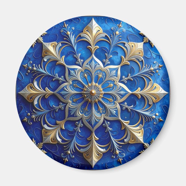 Blue Decorative Christmas Holiday Magnet (Vorne)