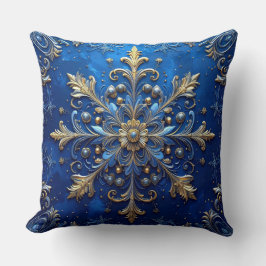 Blue Decorative Christmas Throw Pillow Kissen