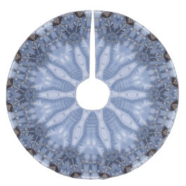 Blue Decorative Christmas Tree Skirt Polyester Weihnachtsbaumdecke