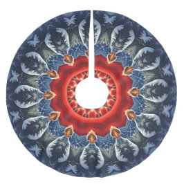 Blue Decorative Christmas Tree Skirt Polyester Weihnachtsbaumdecke