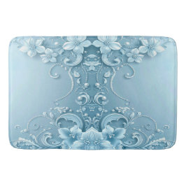 Blue Decorative Floral Bath Mat Badematte