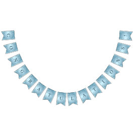 Blue Decorative Floral Bunting Flag Wimpelkette