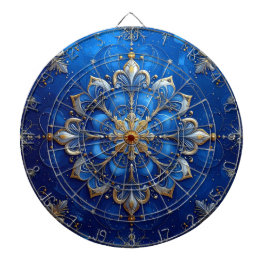 Blue Decorative Floral Dartboard Dartscheibe