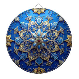 Blue Decorative Floral Dartboard Dartscheibe