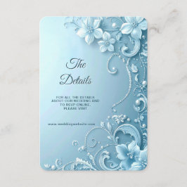 Blue Decorative Floral Detail Enclosure Begleitkarte