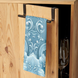 Blue Decorative Floral Kitchen Towel Geschirrtuch
