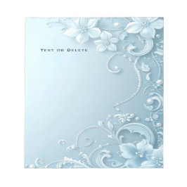 Blue Decorative Floral Notepad Notizblock